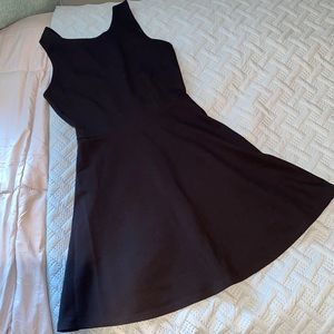 Forever 21 Sleeveless Fit & Flare Mini Dress Deep Open V Sexy Back Black Small